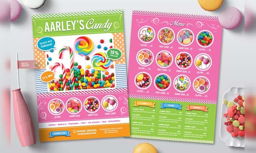 Candy Shop Menu Design Ideas