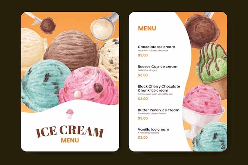 Ice-cream Truck Service List Design Ideas