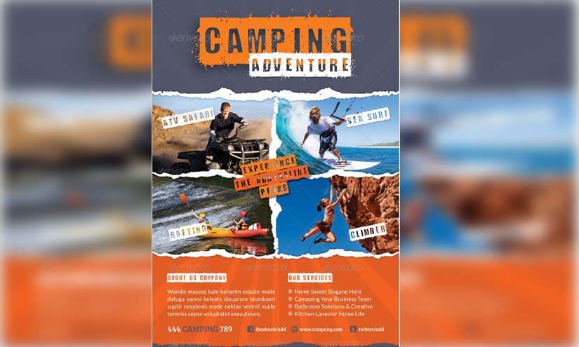 Adventure Camping Travel Business Poster Design Ideas