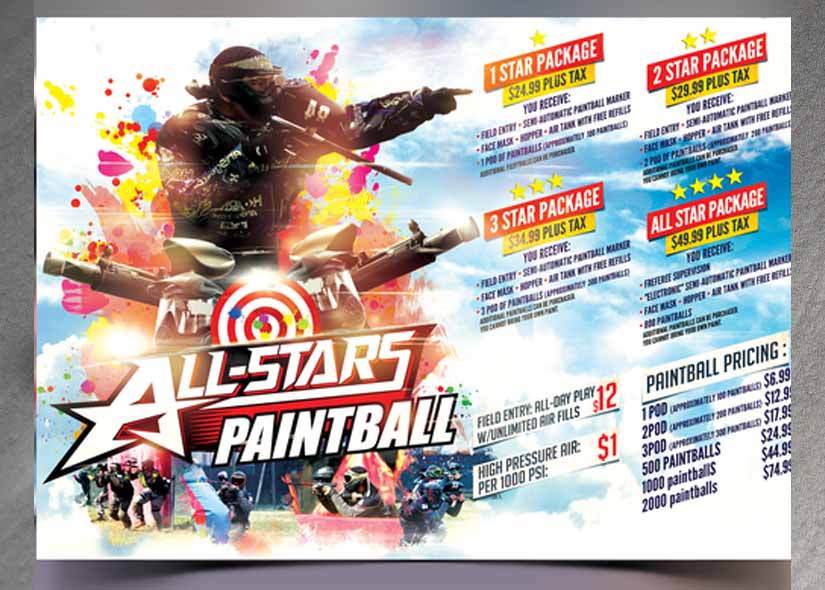 Paintball Arena Business Brochure Design Ideas