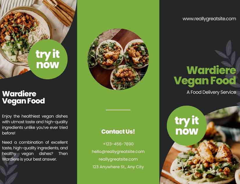 Vegan Café Brochure Design Ideas
