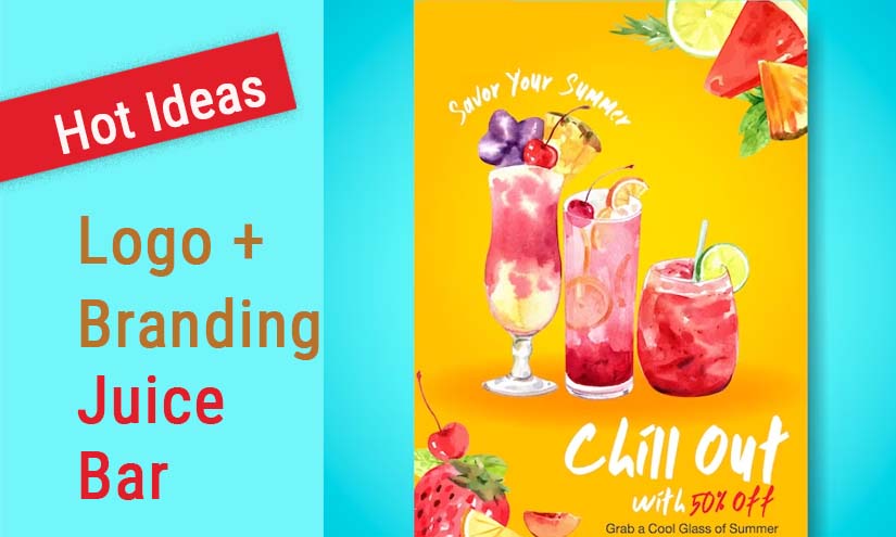 Juice Bar Business Logo , Branding & Digital Marketing Ideas