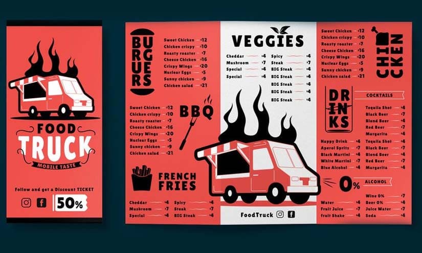 Food Truck Business Service List Design Ideas