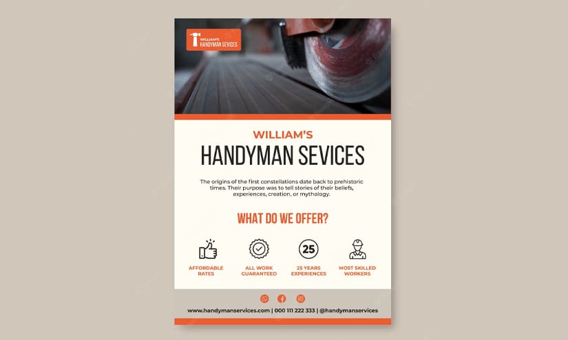 Handyman Services Business Poster design Ideas