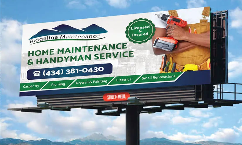 Handyman Services Business Billboard design Ideas