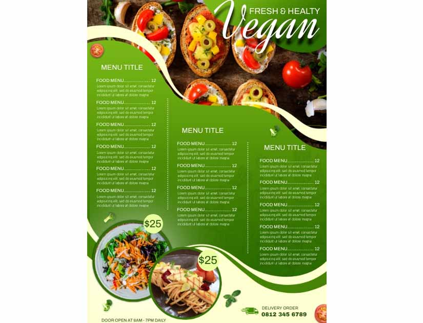 Vegan Café Service list Design Ideas