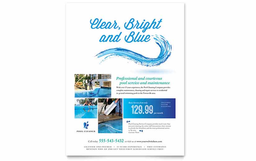 Pool Maintenance Business Flyer Design Ideas