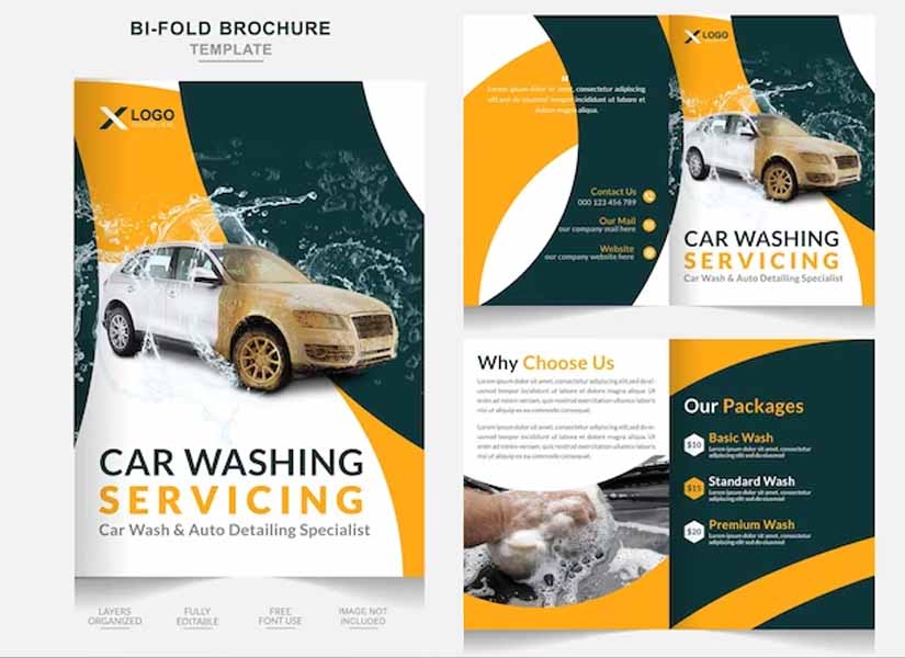 Car Washing & Detailing Brochure Design Ideas