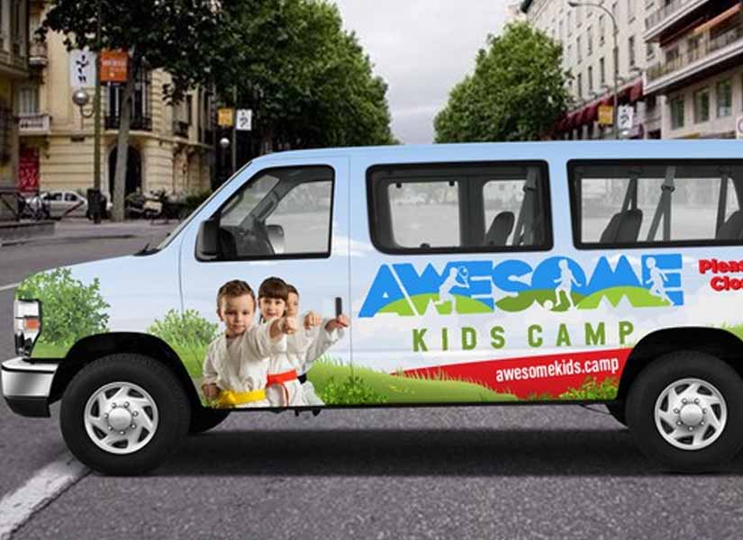Kids Camp Business Vehicle Sticker Design Ideas