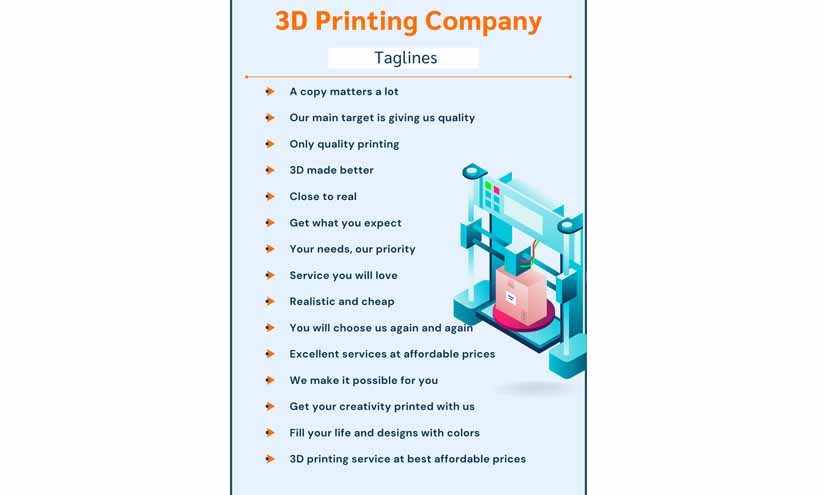 3D Printing Business Service List Design Ideas